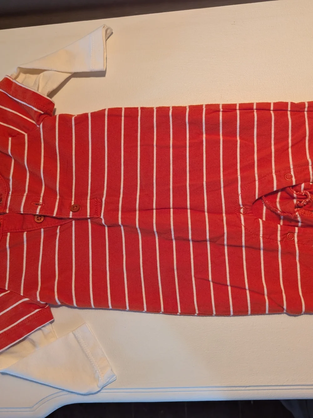 The Children's Place Red & White Striped Baby Bodysuit
